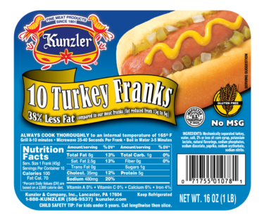 Turkey Franks package