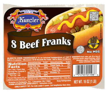 Beef Franks package