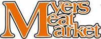 a logo of a business named Myers Meat Market